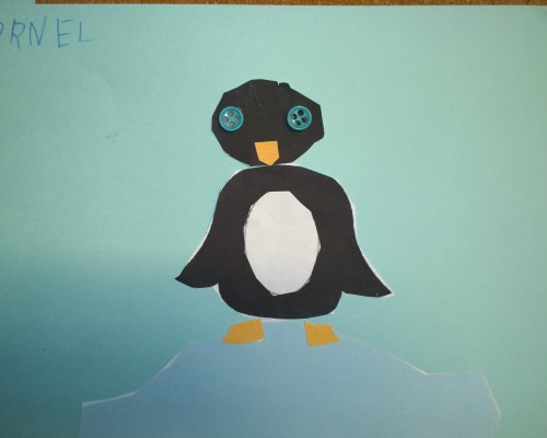 pinguin făcut de Corneluș la grădiniţă